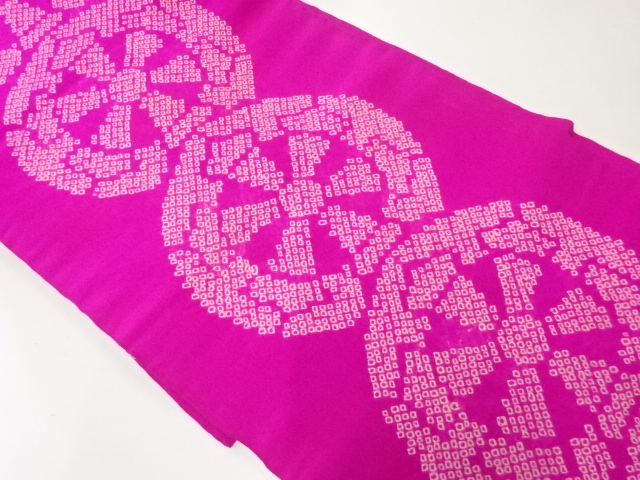 アンティーク　絞り源氏車模様名古屋帯